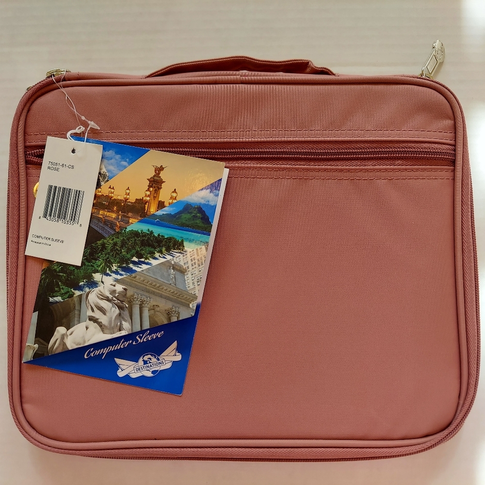 COMPUTER SLEEVE by DESTINATIONS. ROSE. NWT